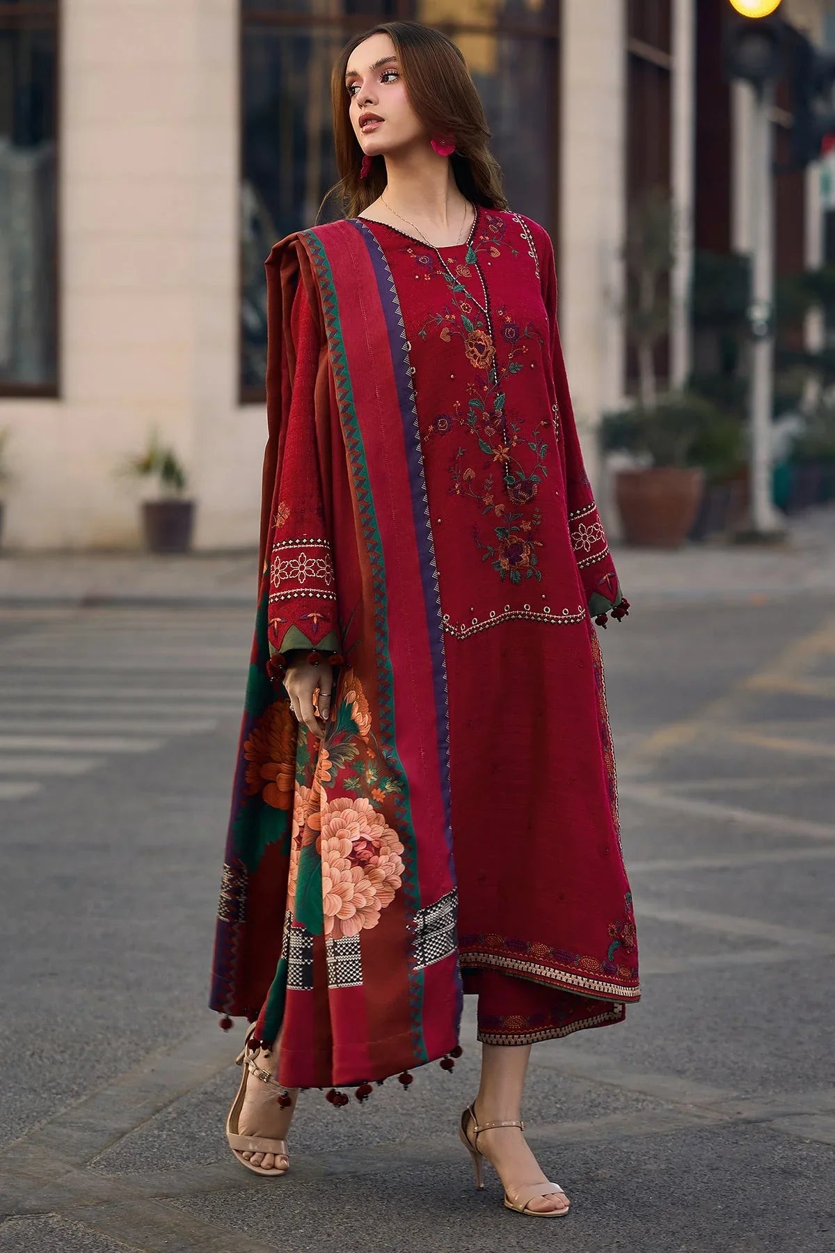 3PC EMBROIDERED LAWN-ANS7777