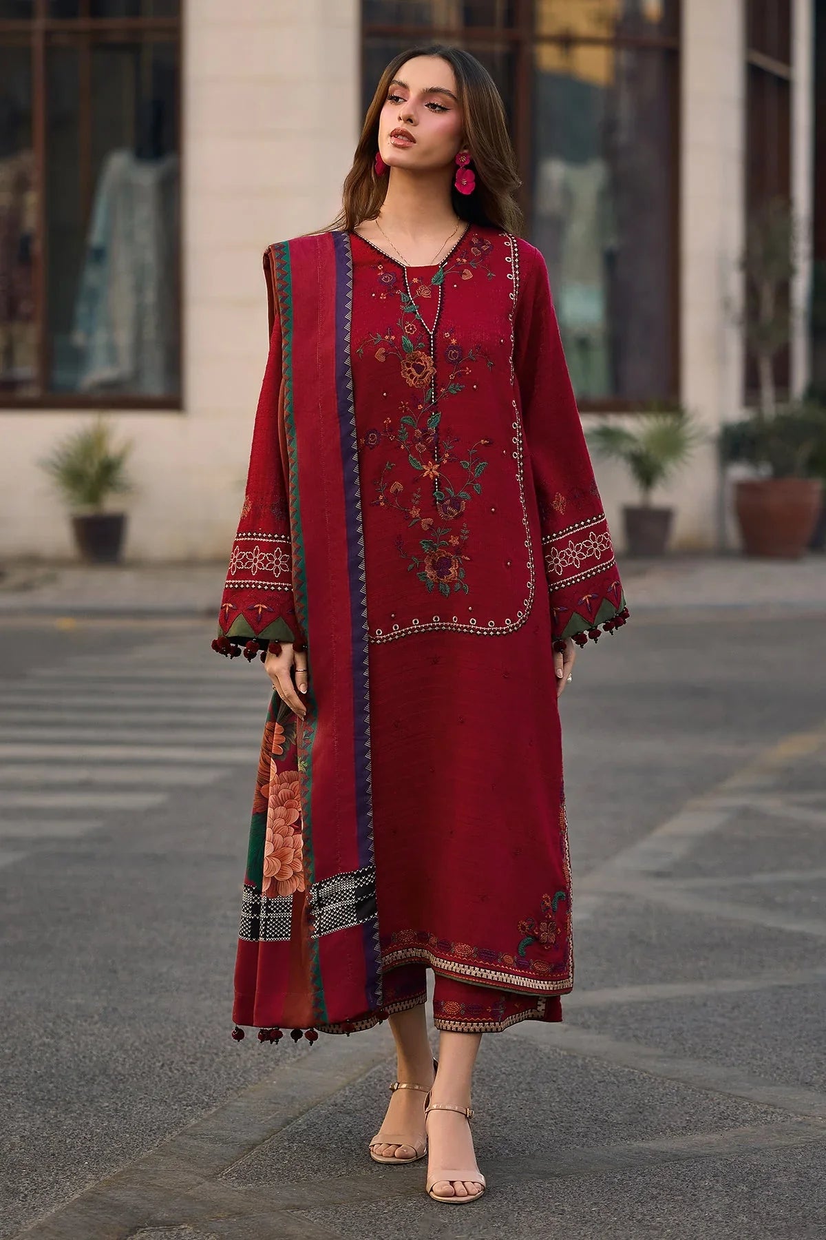 3PC EMBROIDERED LAWN-ANS7777