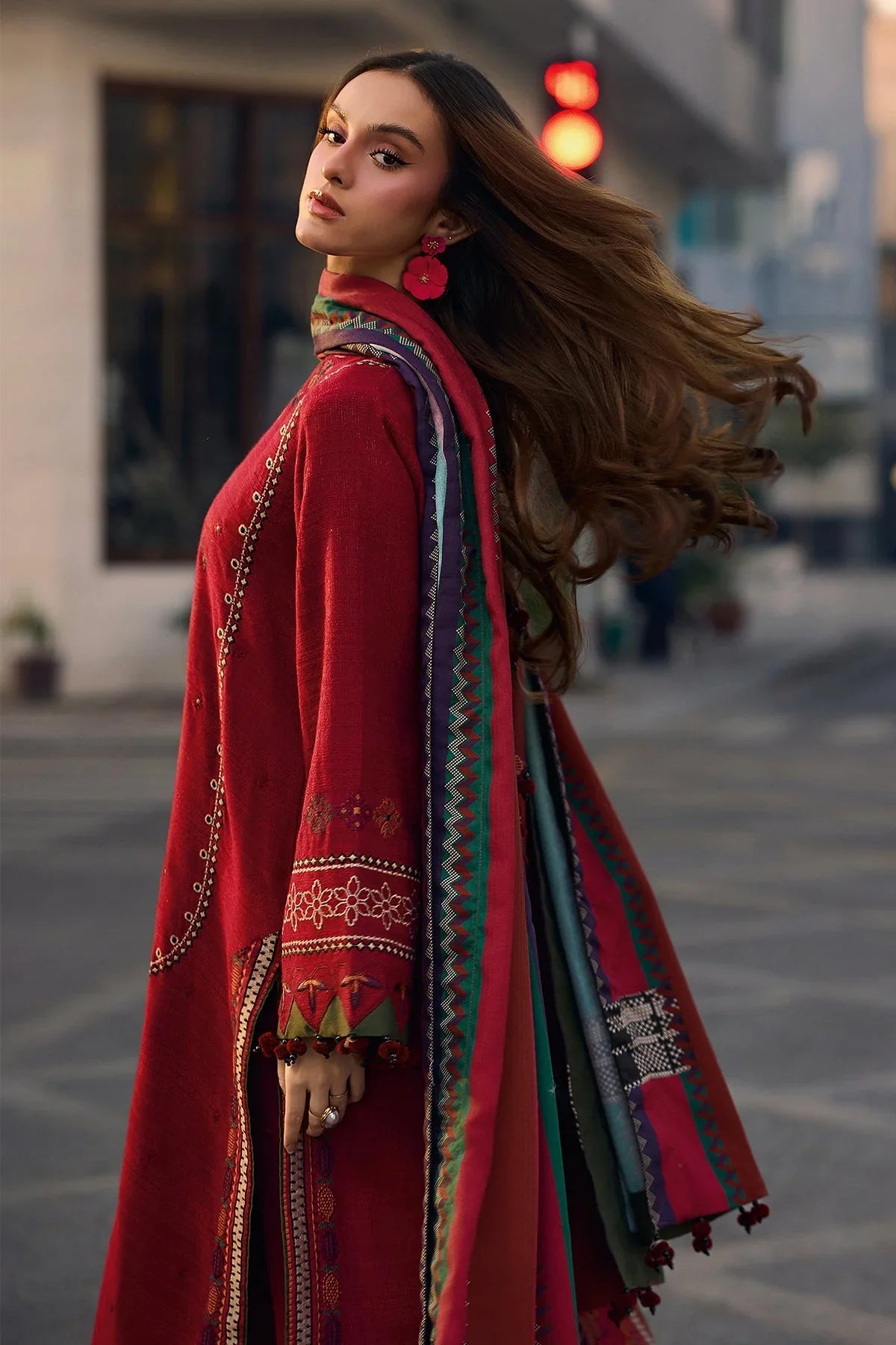 3PC EMBROIDERED LAWN-ANS7777