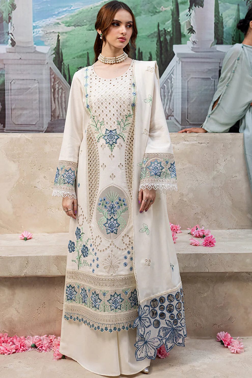 3PC EMBROIDERED LAWN-ANS5555