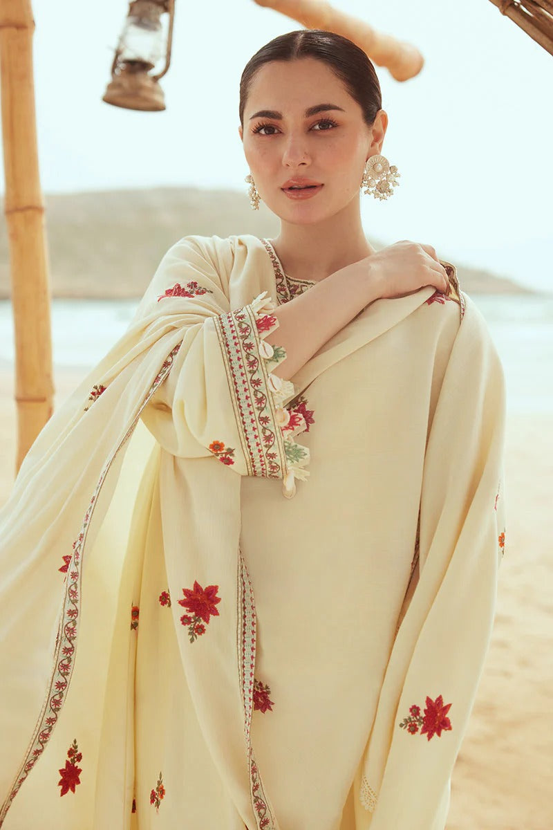 CREWEL CREAM-3PC EMBROIDERED LAWN-ANS3299
