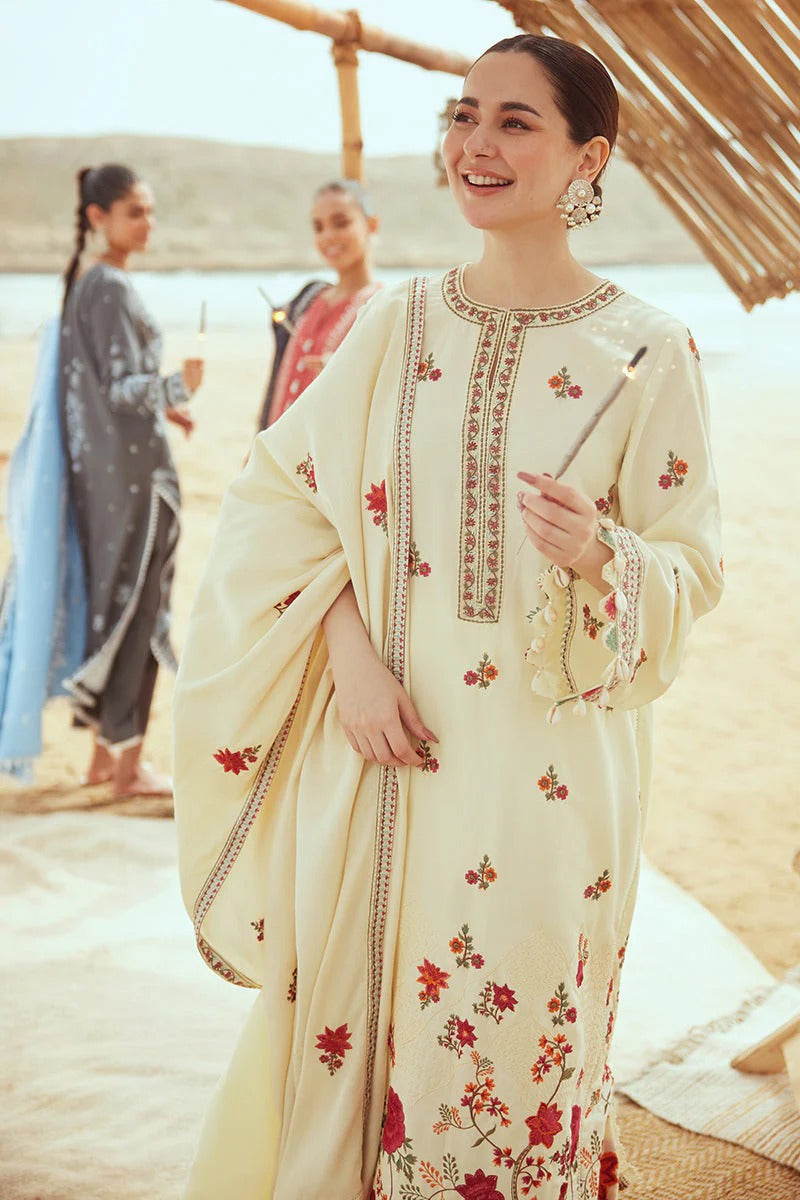 CREWEL CREAM-3PC EMBROIDERED LAWN-ANS3299