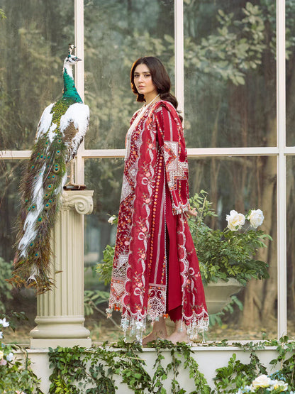 3PC UNSTITCHED LAWN SUIT - ANS1326