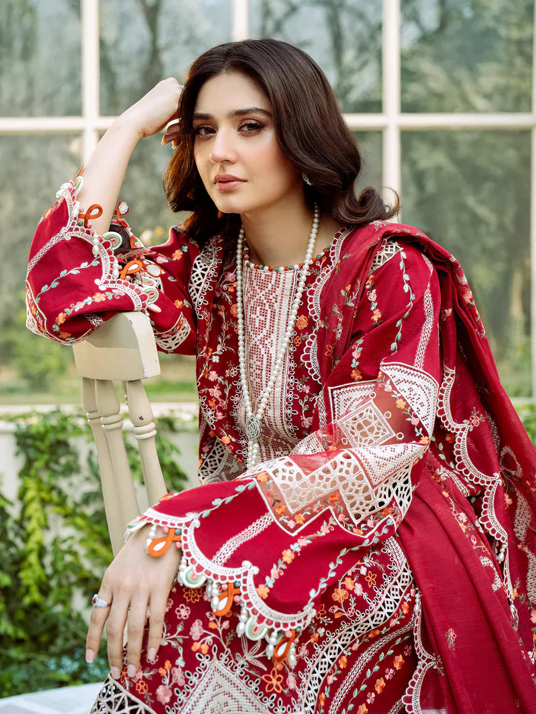 3PC UNSTITCHED LAWN SUIT - ANS1326