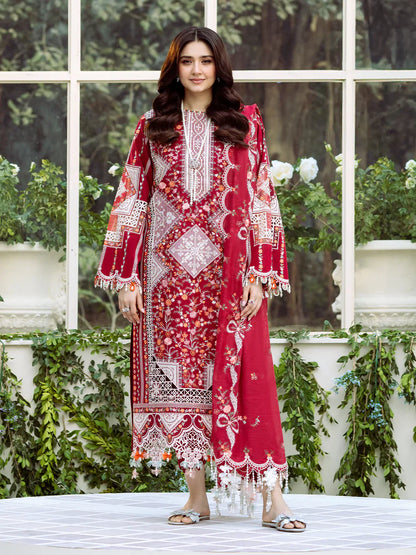 3PC UNSTITCHED LAWN SUIT - ANS1326