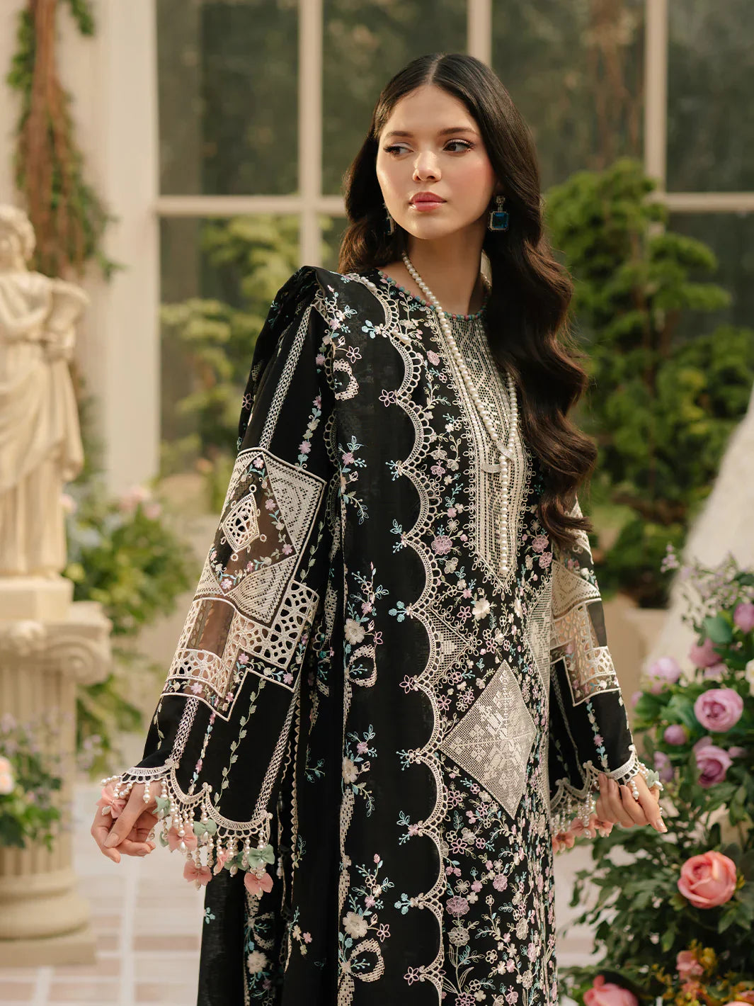 3PC UNSTITCHED LAWN SUIT -  ANS385