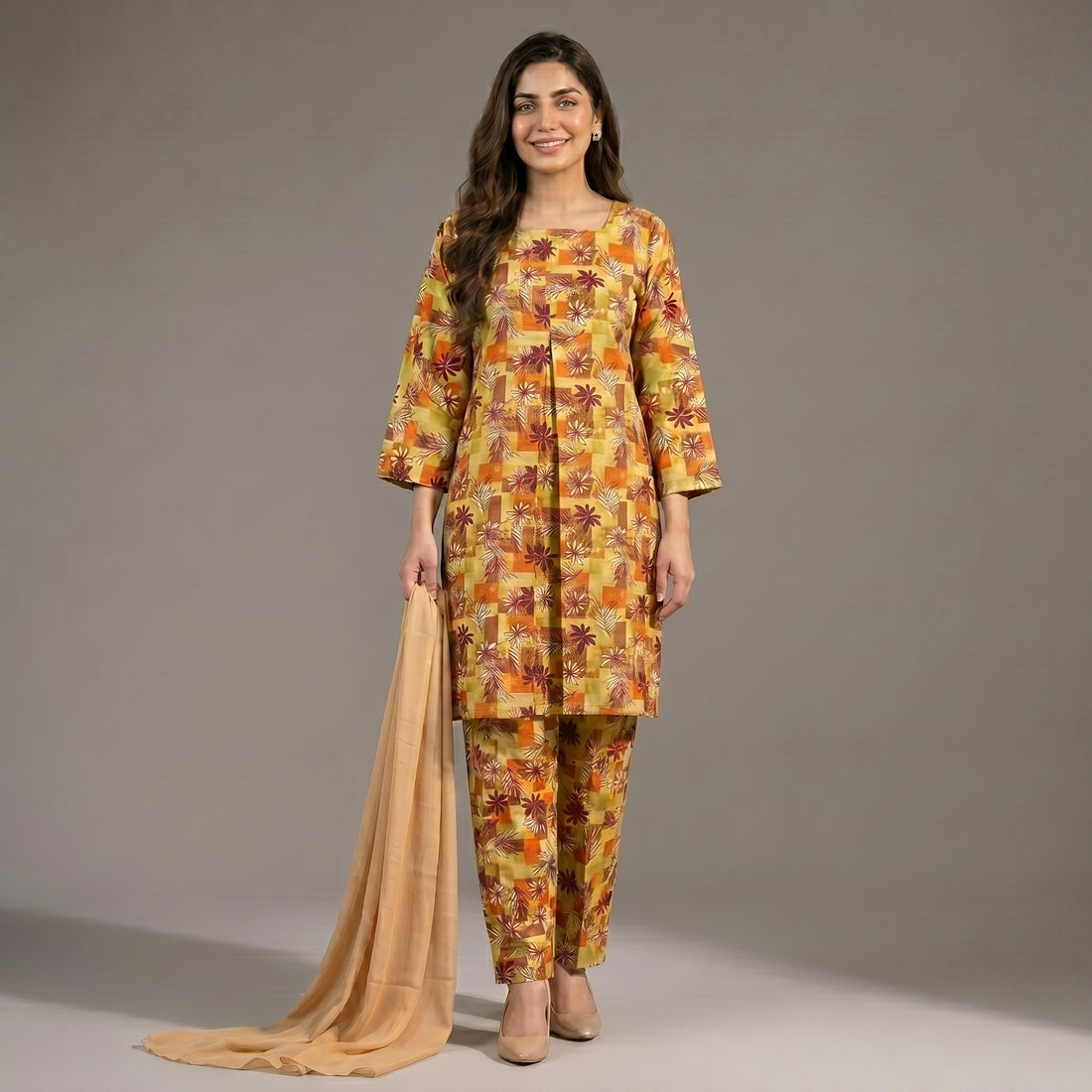Ready to Wear Lawn Suit 3 piece-WU1111