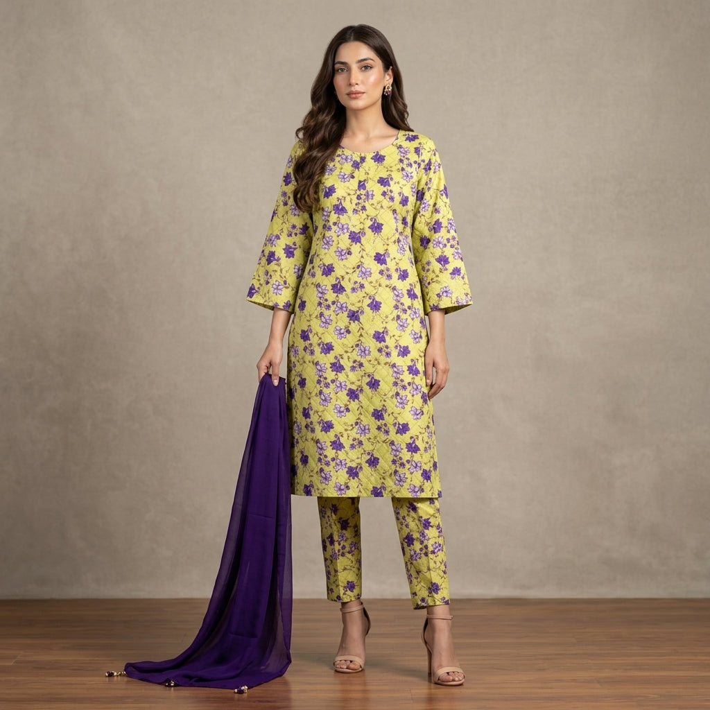 Ready to Wear Lawn Suit 3 piece-WU1114